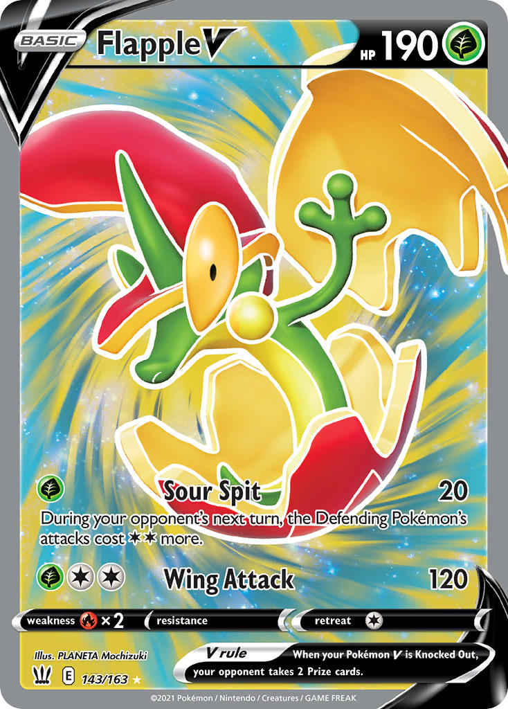 Flapple V (Full Art) - 143/163 (SWSH05) Ultra Rare - Near Mint Holofoil