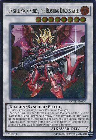 Ignister Prominence, the Blasting Dracoslayer (CORE-EN050) Ultimate Rare - Near Mint Unlimited