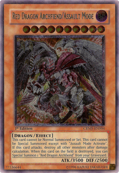 Red Dragon Archfiend/Assault Mode (CRMS-EN004) Ultimate Rare - Near Mint 1st Edition