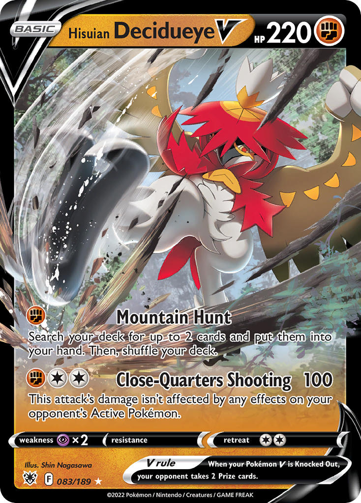 Hisuian Decidueye V - 083/189 (SWSH10) Ultra Rare - Near Mint Holofoil