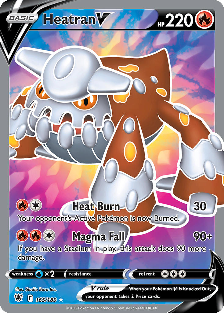 Heatran V (Full Art) - 165/189 (SWSH10) Ultra Rare - Near Mint Holofoil