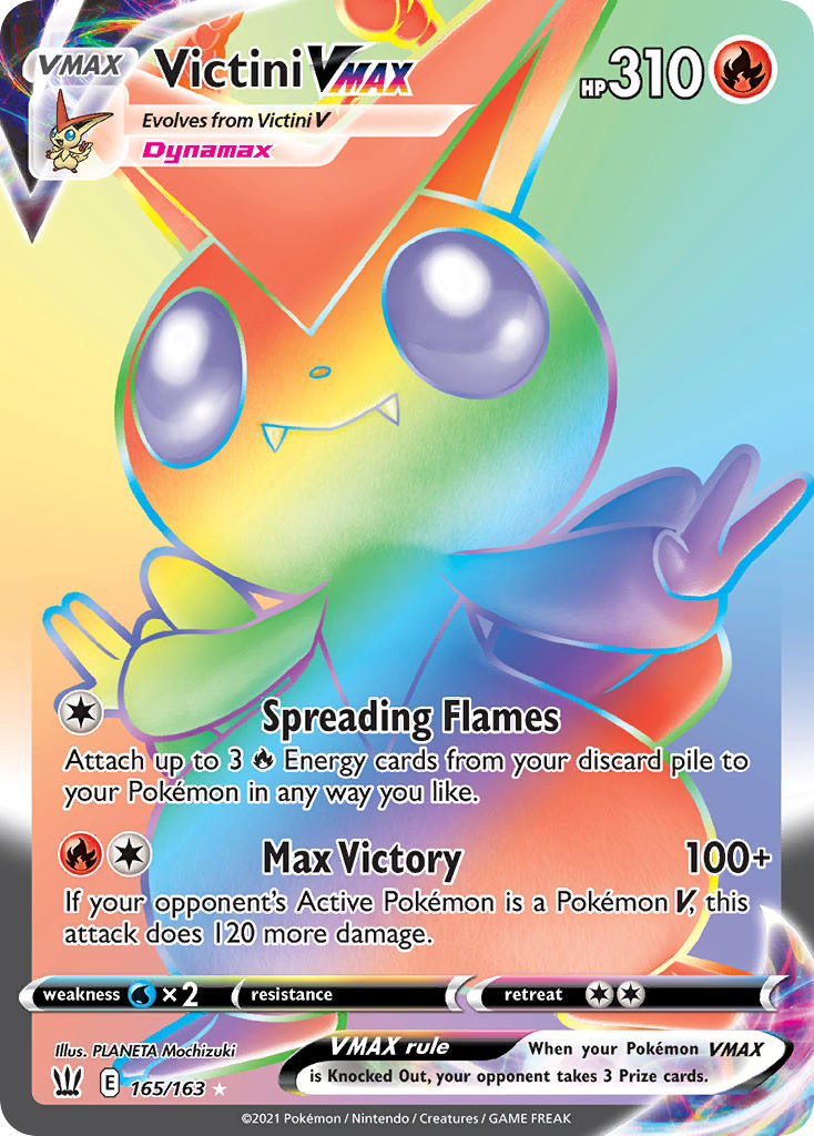 Victini VMAX - 165/163 (SWSH05) Secret Rare - Near Mint Holofoil