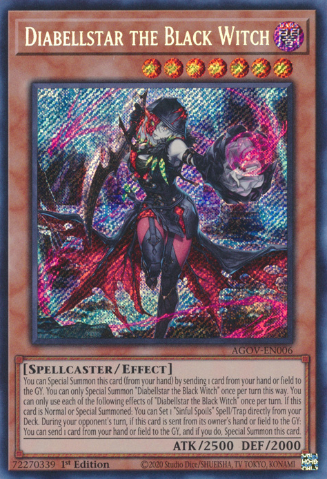 Diabellstar the Black Witch (AGOV-EN006) Secret Rare - Near Mint 1st Edition