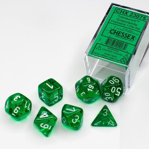 CHX23075: Translucent - Poly Set Green w/white (7)