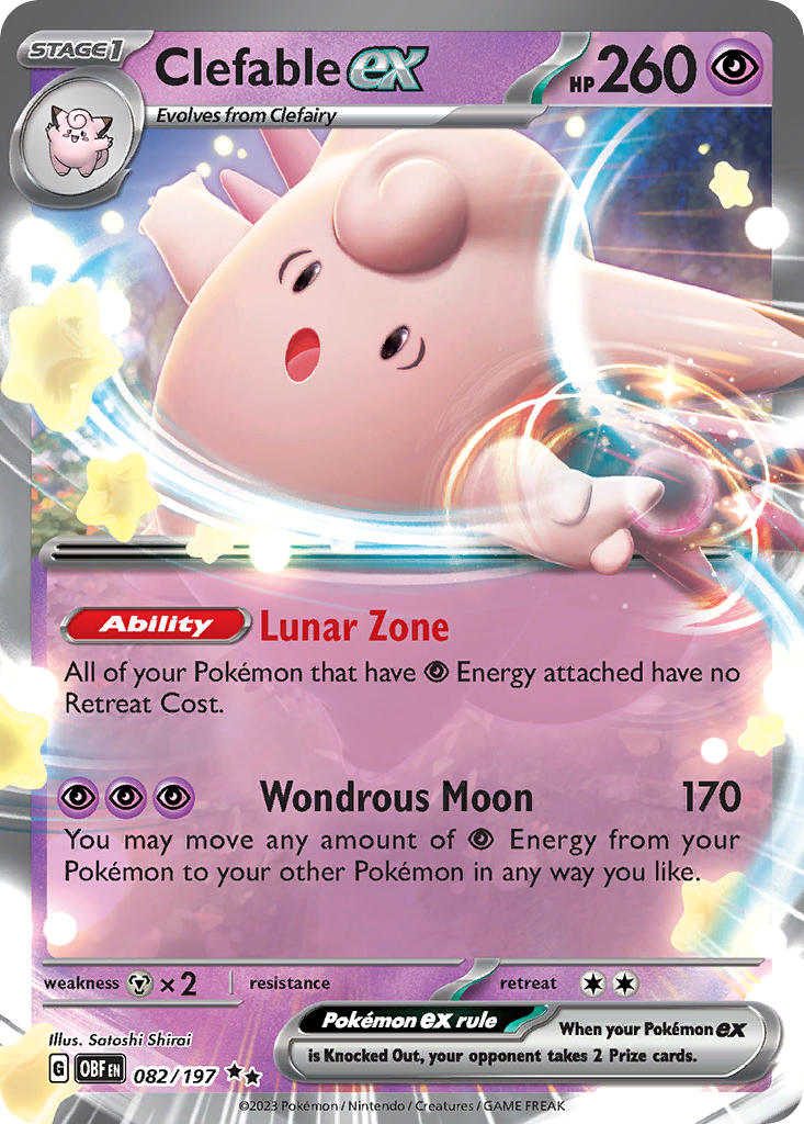 Clefable ex - 082/197 (OBF) Double Rare - Near Mint Holofoil