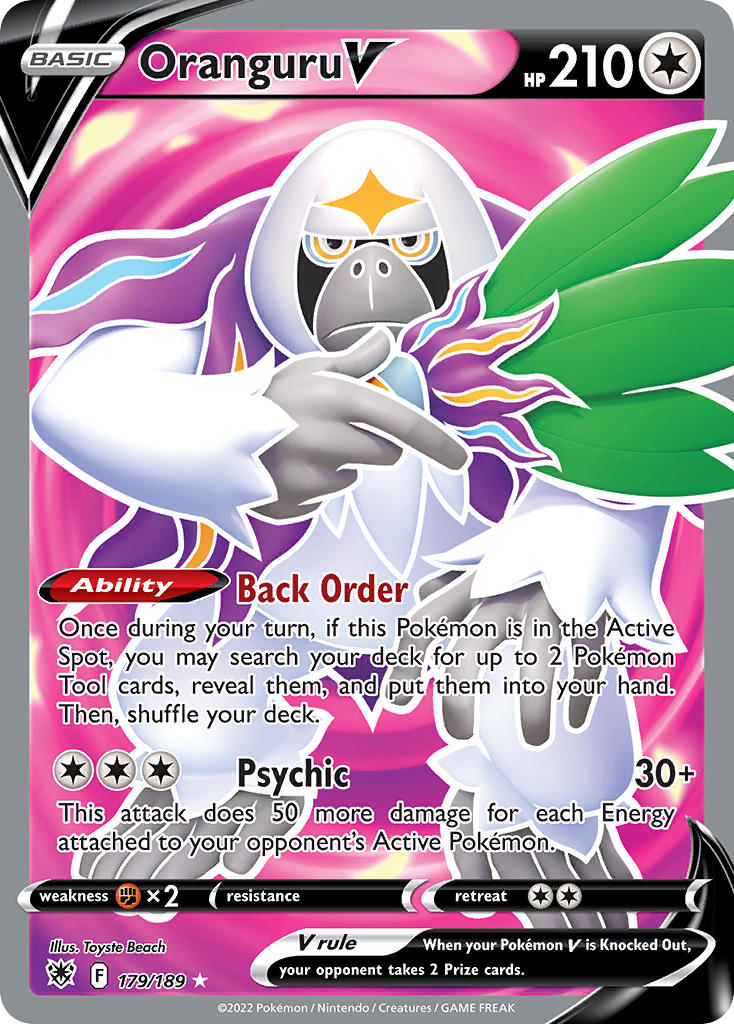 Oranguru V (Full Art) - 179/189 (SWSH10) Ultra Rare - Near Mint Holofoil