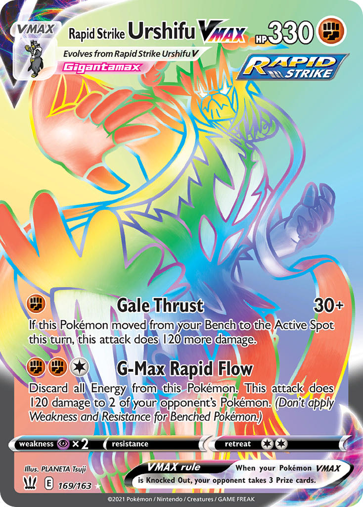 Rapid Strike Urshifu VMAX - 169/163 (SWSH05) Secret Rare - Near Mint Holofoil