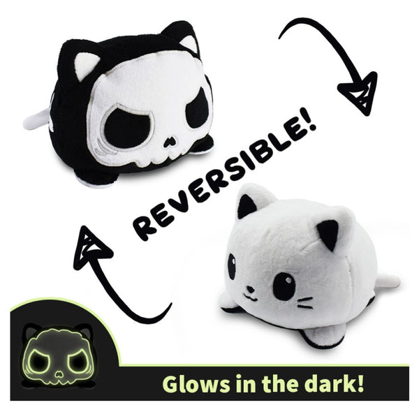 Reversible Mini Plush: Cat & Skeleton - Glow in the Dark