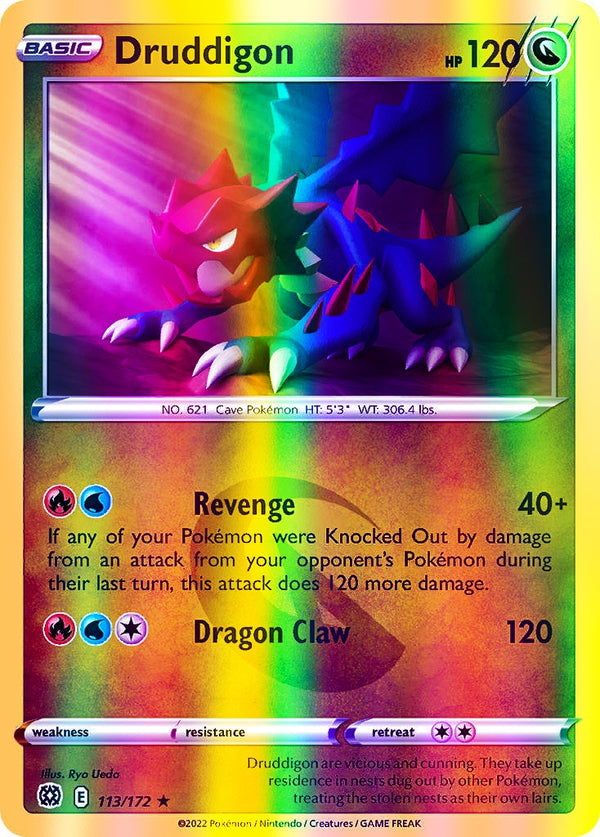 Druddigon - 113/172 (SWSH09) Rare - Near Mint Reverse Holofoil