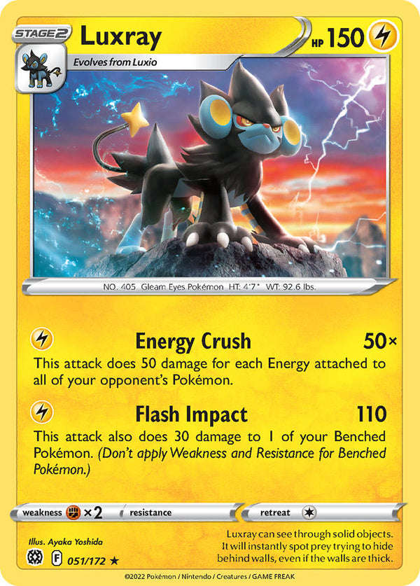 Luxray - 051/172 (SWSH09) Rare - Near Mint