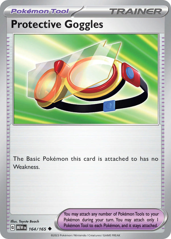 Protective Goggles - 164/165 (MEW) Uncommon - Near Mint Reverse Holofoil