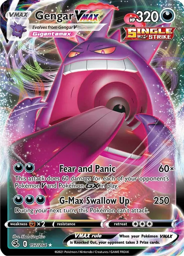 Gengar VMAX - 157/264 (SWSH08) Ultra Rare - Near Mint Holofoil