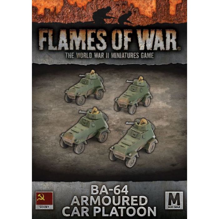 Flames of War: WWII: Soviet (SBX86) - BA-64 Armoured Car Platoon (Mid War x4 Tanks Plastic)