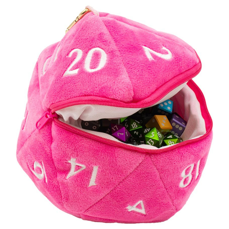 Ultra-PRO: D20 Plush Dice Bag - Hot Pink