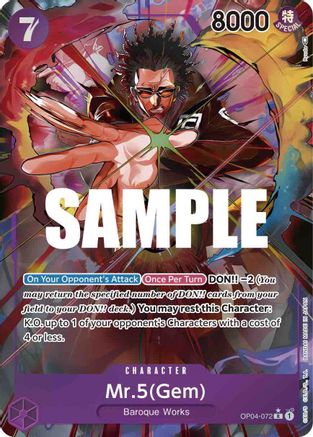 Mr.5 (Gem) (Alternate Art) (OP04-072 R)