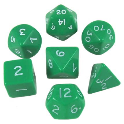 KPL 06534: Jumbo - Poly Set: Green w/ white (7)