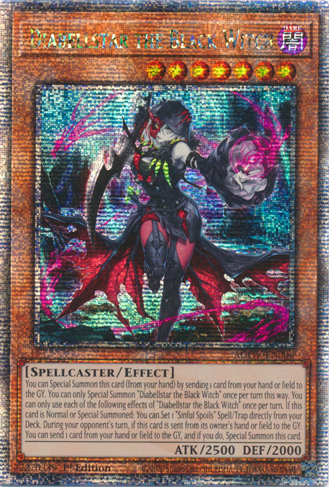 Diabellstar the Black Witch (AGOV-EN006) Quarter Century Secret Rare - Near Mint 1st Edition