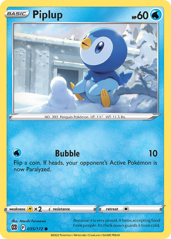 Piplup - 035/172 (SWSH09) Common - Near Mint