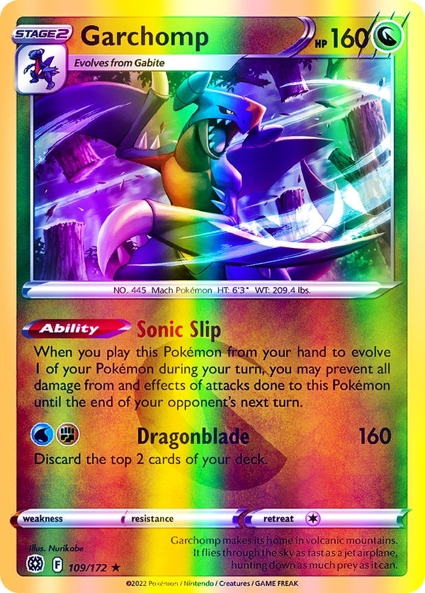 Garchomp - 109/172 (SWSH09) Holo Rare - Near Mint Reverse Holofoil