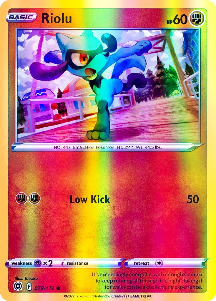 Riolu - 078/172 (SWSH09) Common - Near Mint Reverse Holofoil