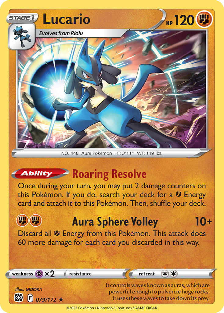 Lucario - 079/172 (SWSH09) Holo Rare - Near Mint Holofoil