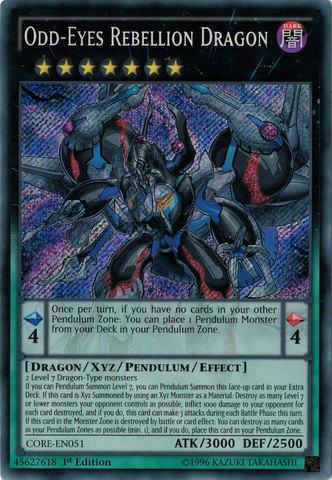 Odd-Eyes Rebellion Dragon (CORE-EN051) Secret Rare - Near Mint 1st Edition