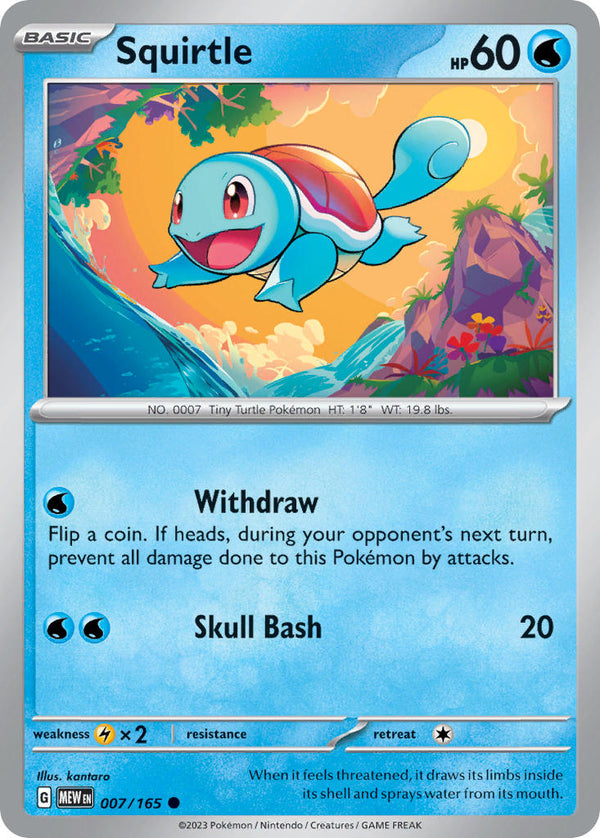 Squirtle - 007/165 (MEW) Common - Near Mint