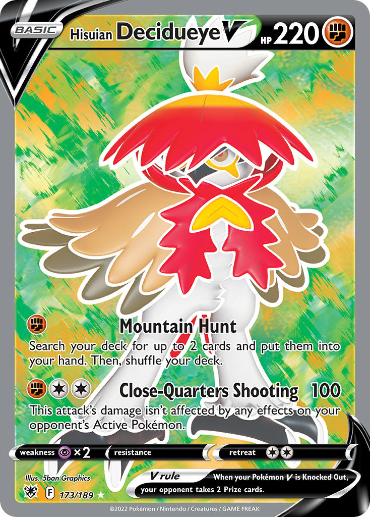 Hisuian Decidueye V (Full Art) - 173/189 (SWSH10) Ultra Rare - Near Mint Holofoil