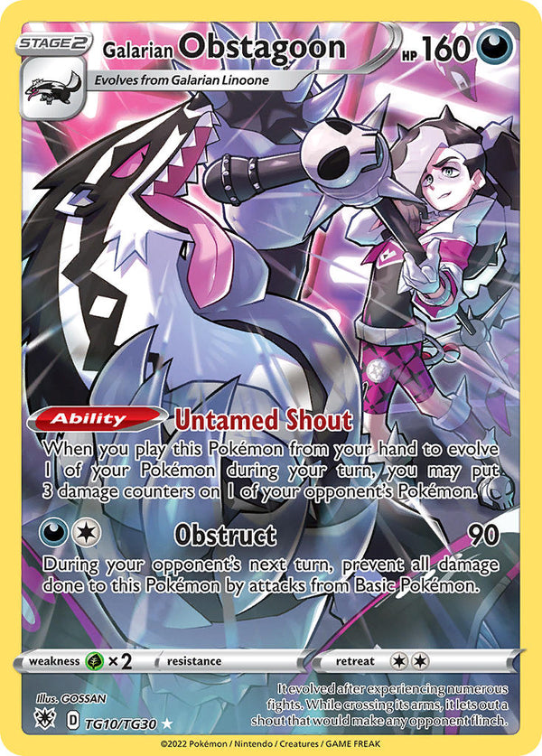 Galarian Obstagoon - TG10/TG30 (SWSH10:TG) Ultra Rare - Near Mint Holofoil