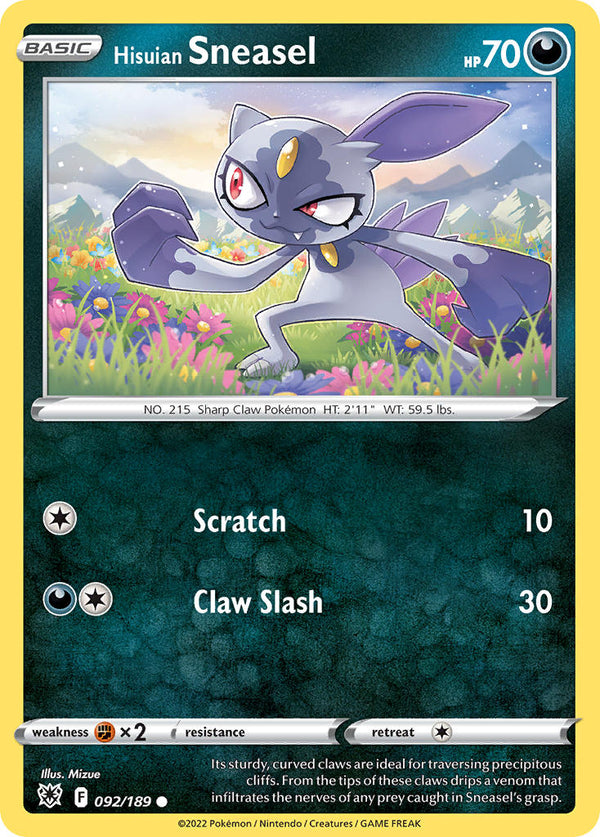 Hisuian Sneasel - 092/189 (SWSH10) Common - Near Mint