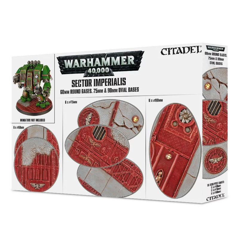 Citadel Hobby: Bases - 40K: Sector Imperialis - 60mm Round, 75 & 90mm Oval (6, 6, & 6)