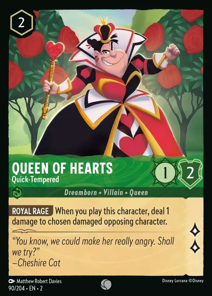 Queen of Hearts - Quick-Tempered (Rise of the Floodborn 90/204) Common - Near Mint