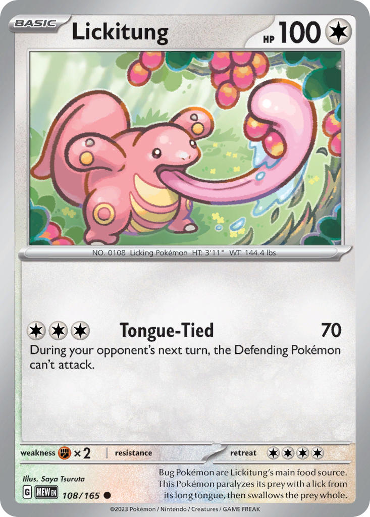 Lickitung - 108/165 (MEW) Common - Near Mint