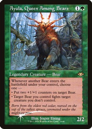 Ayula, Queen Among Bears [#19/40 Old-Frame] (MH1-R-FOIL)