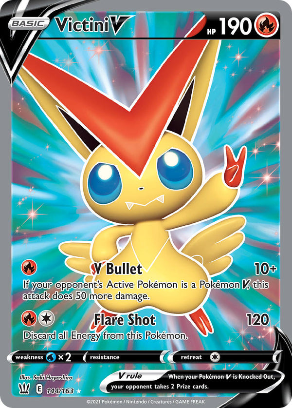 Victini V (Full Art) - 144/163 (SWSH05) Ultra Rare - Near Mint Holofoil