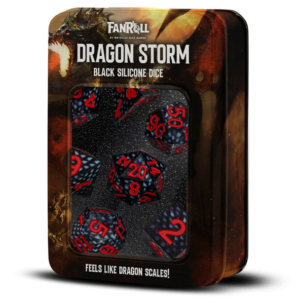 Fanroll by MDG: Dragon Storm - Silicone Dice: Black Dragon Scales 7-Set