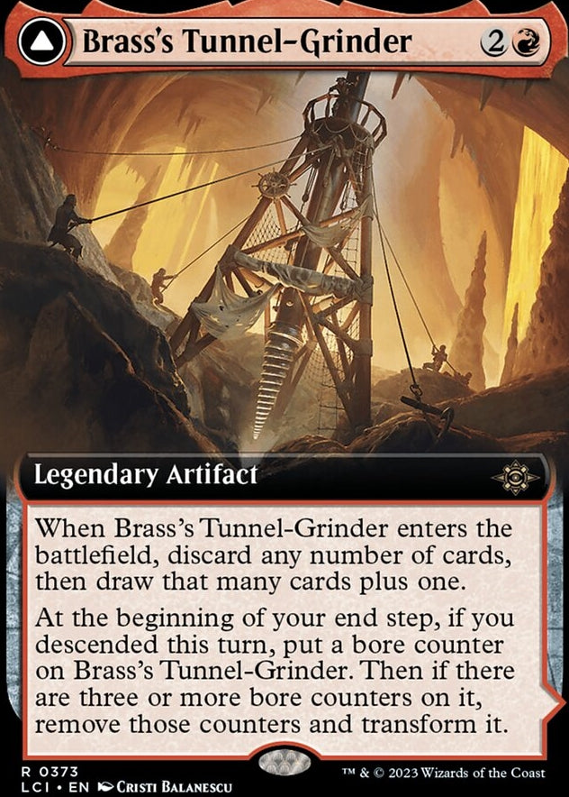 Brass's Tunnel-Grinder // Tecutlan, the Searing Rift [#0373 Extended Art] (LCI-R)