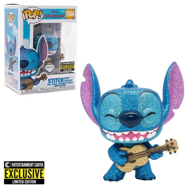 POP Figure: Disney Lilo & Stitch #1044 - Stitch with Ukelele (EE) (Diamond Glitter)