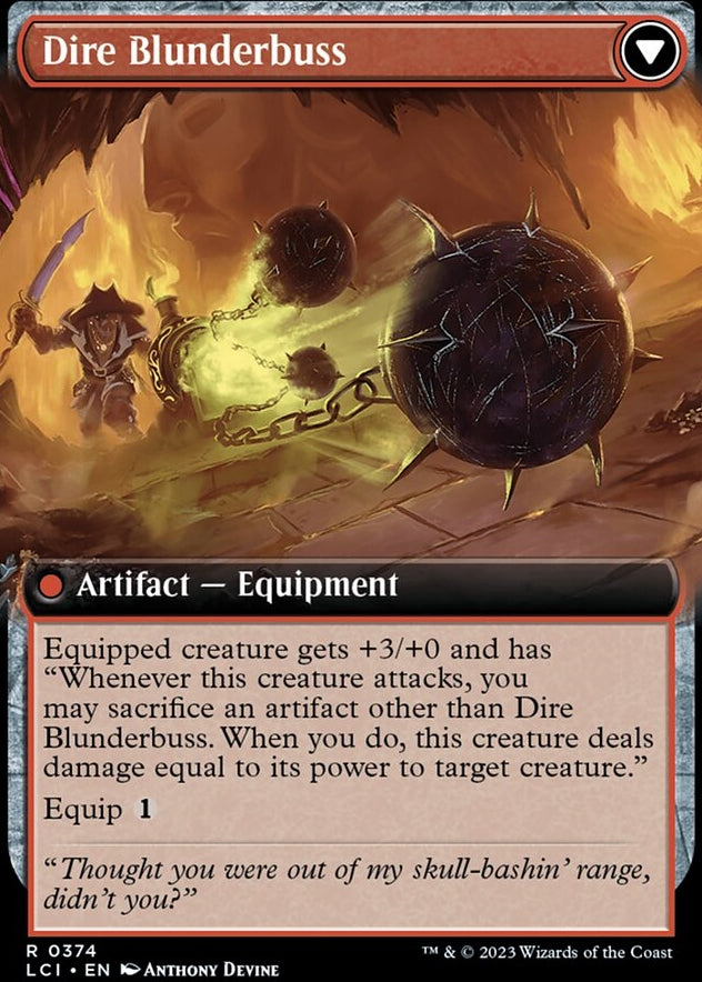 Dire Flail // Dire Blunderbuss [#0374 Extended Art] (LCI-R)