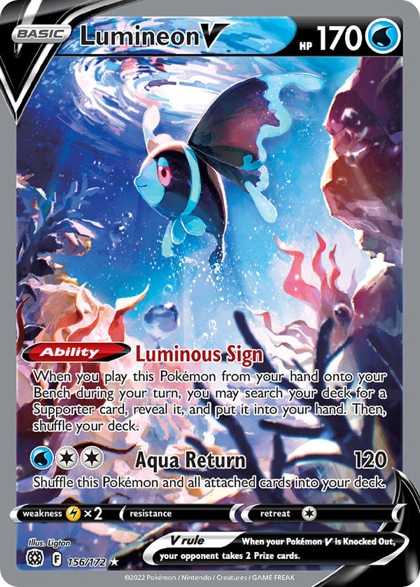 Lumineon V (Alternate Full Art) - 156/172 (SWSH09) Ultra Rare - Near Mint Holofoil