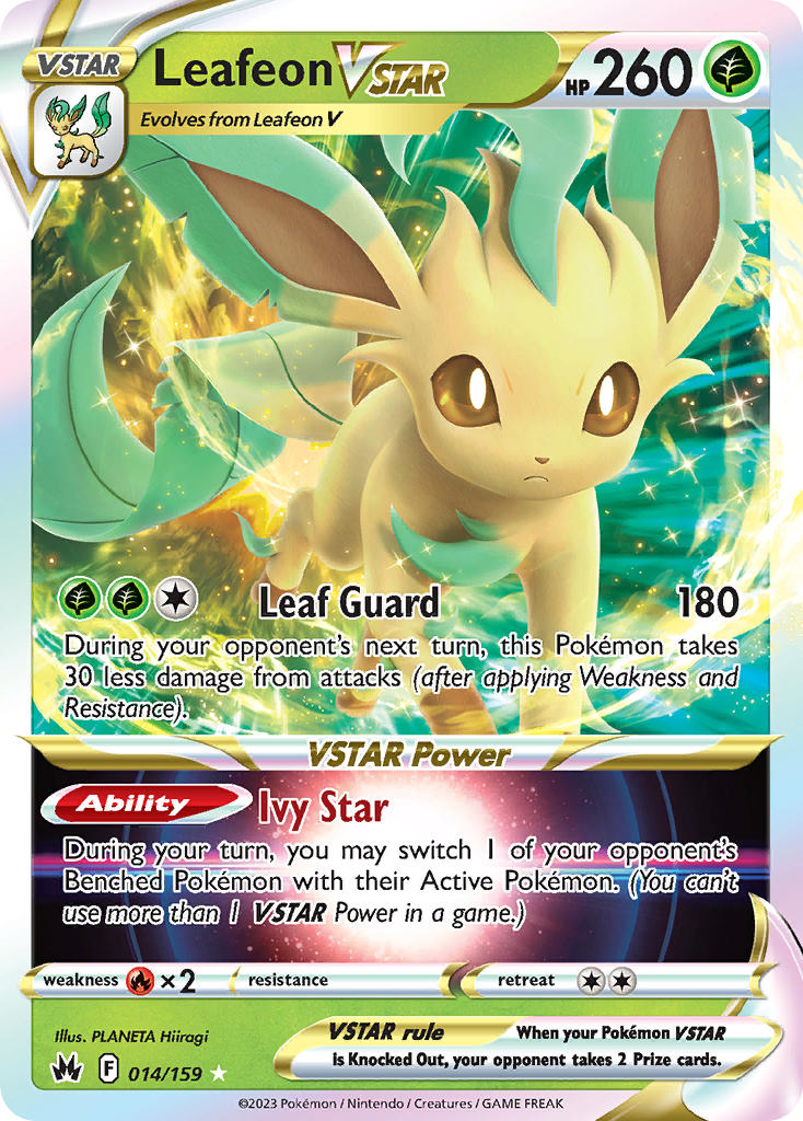 Leafeon VSTAR - 014/159 (CRZ) Ultra Rare -  Near Mint Holofoil