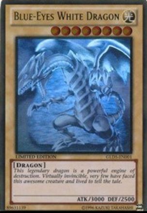 Blue-Eyes White Dragon (GLD5-EN001) (Ghost) Light Play