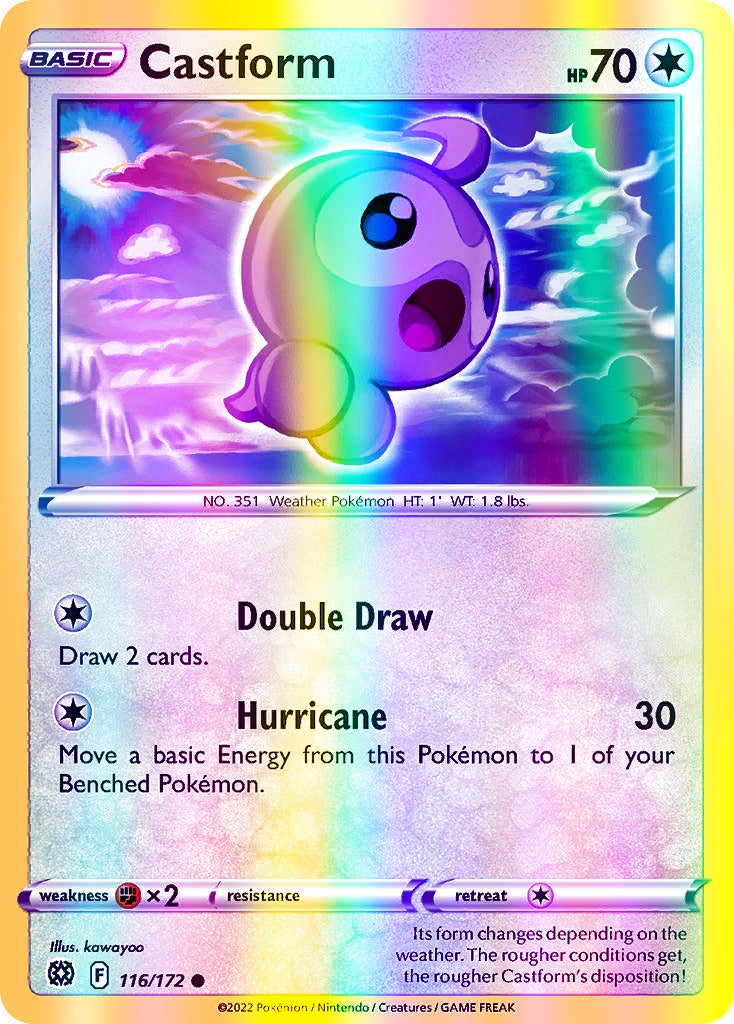 Castform - 116/172 (SWSH09) Common - Near Mint Reverse Holofoil