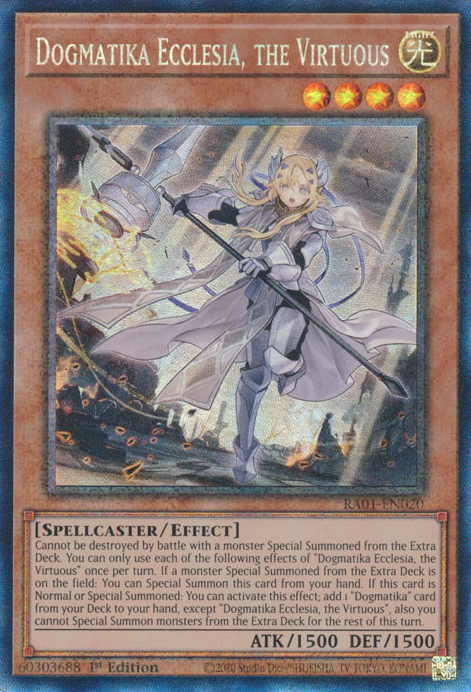 Dogmatika Ecclesia, the Virtuous (RA01-EN020) Prismatic Collector’s Rare - Near Mint 1st Edition