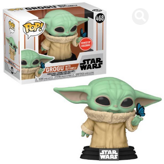POP Figure: Star Wars The Mandalorian #0468 - Grogu with Butterlfy (Gamestop)