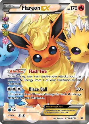 Flareon EX (Full Art) - RC28/RC32 (GEN:RC) Ultra Rare - Light Play Holofoil