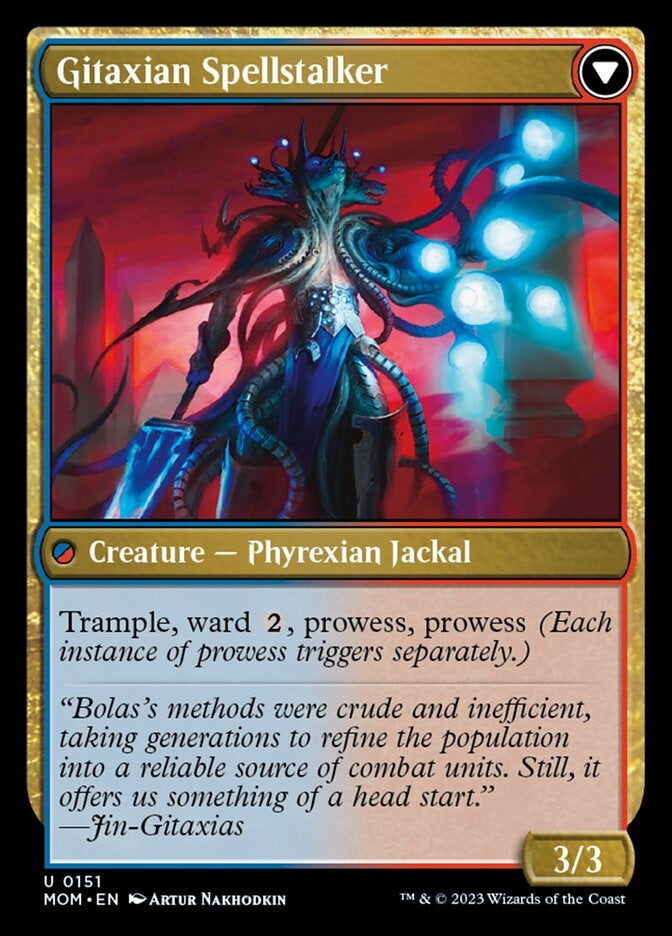Khenra Spellspear // Gitaxian Spellstalker [#0151] (MOM-U)