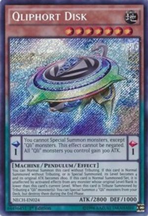 Qliphort Disk (NECH-EN024) Secret Rare Near Mint