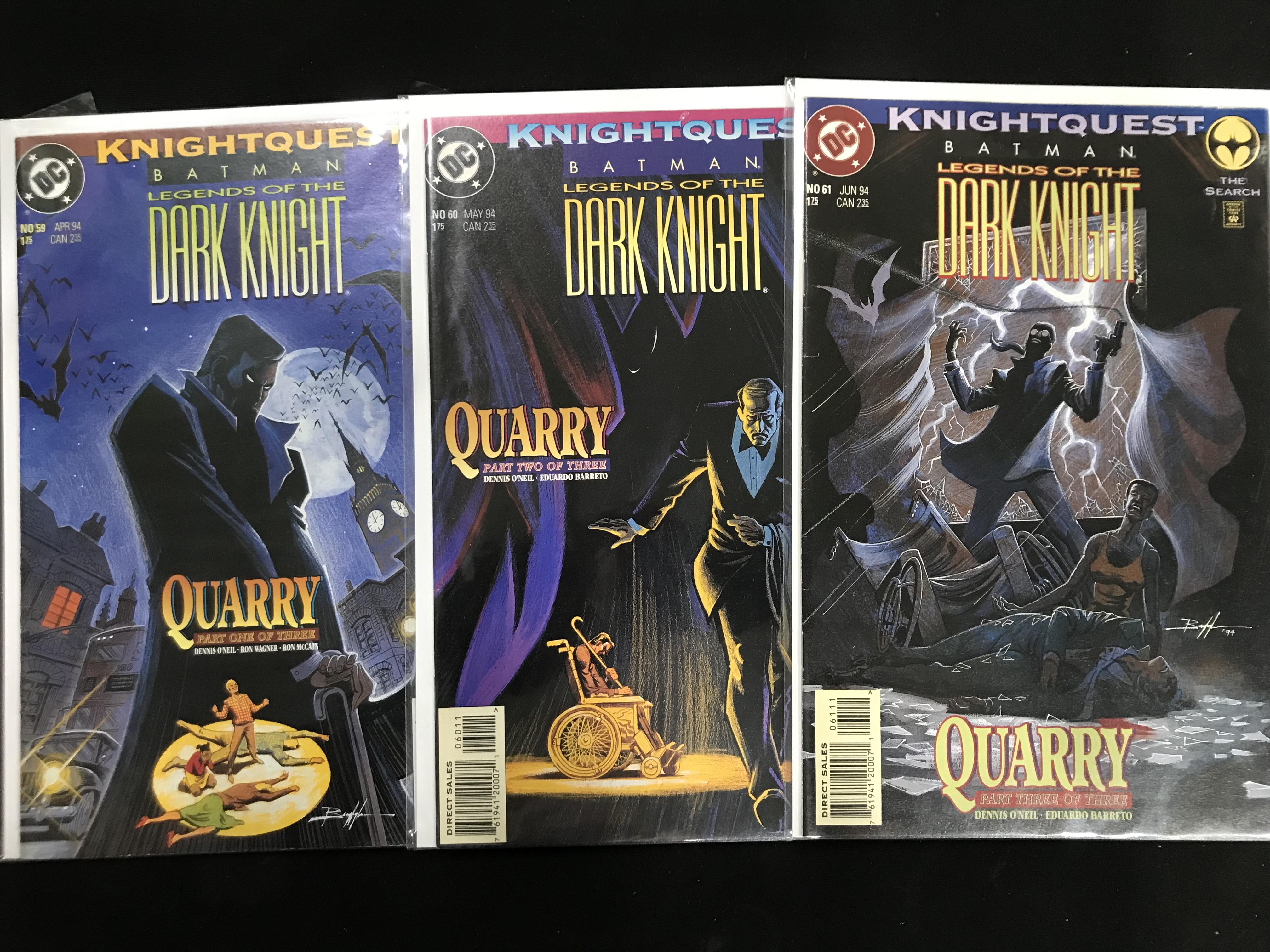 Batman Legends of the Dark Knight (1989 Series) Quarry #59 - 61 Comic Bundle