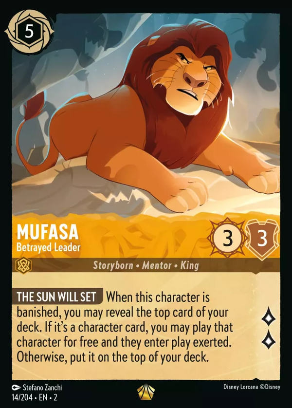 Mufasa - Betrayed Leader (Rise of the Floodborn 14/204) Legendary - Near Mint